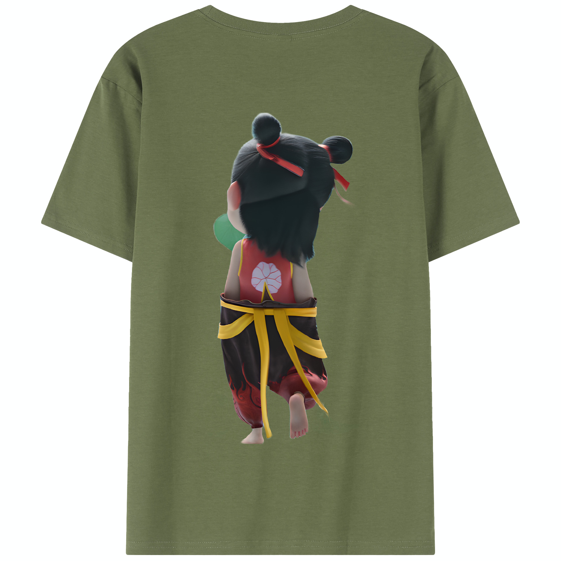（画像用） Ne Zha 2 ナタ 魔童の大暴れ 綿100％半袖Tシャツ（背面プリント）